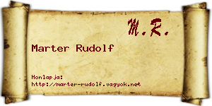 Marter Rudolf névjegykártya
